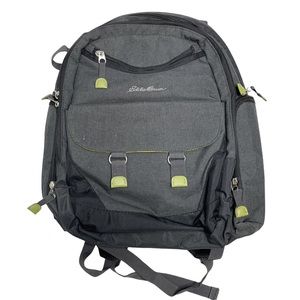 eddie bauer flannel backpack gray